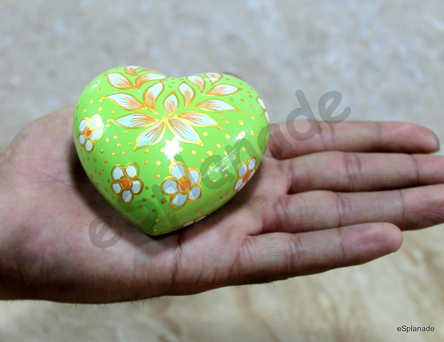 Set of 2 Size 3 Color Blue and green eSplanade Mini Heart-Shaped Cremation Urn Keepsakes Memorial Jar Pot Container - Set of 2 | Small Urns for Funeral Ashes Burial | Multi Printed Metal Keepsakes | Blue and Green - 3 Inches